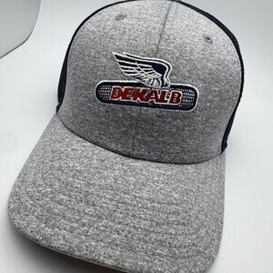 DeKalb K-Products  Trucker Hat Men OSFA Gray Navy Blue Agriculture Mesh Cap